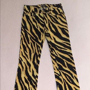 Versace Jeans Couture tiger print pants.